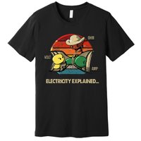 Ohm Volt Amp Electricity Explained Vintage Electrician Nerd Premium T-Shirt