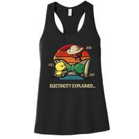 Ohm Volt Amp Electricity Explained Vintage Electrician Nerd Women's Racerback Tank