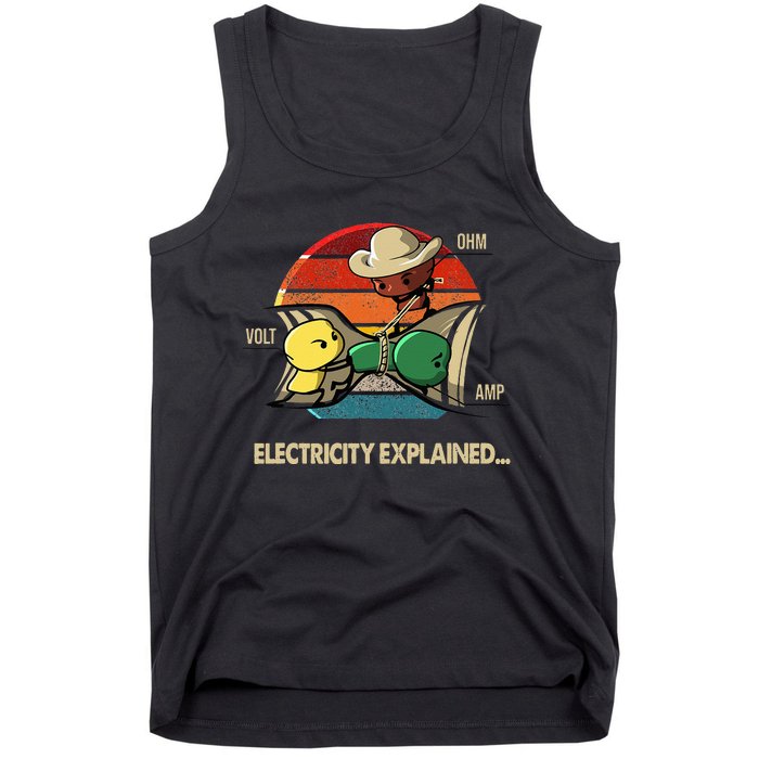 Ohm Volt Amp Electricity Explained Vintage Electrician Nerd Tank Top