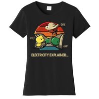 Ohm Volt Amp Electricity Explained Vintage Electrician Nerd Women's T-Shirt