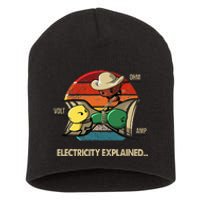 Ohm Volt Amp Electricity Explained Vintage Electrician Nerd Short Acrylic Beanie