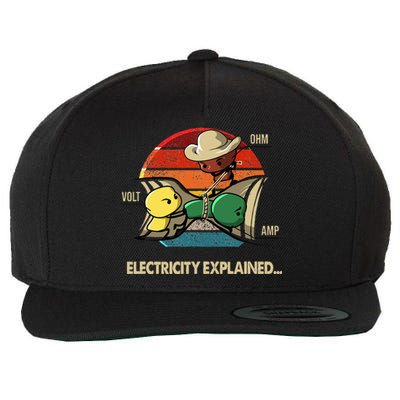 Ohm Volt Amp Electricity Explained Vintage Electrician Nerd Wool Snapback Cap