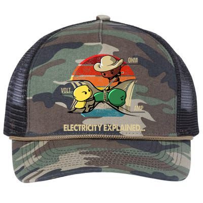 Ohm Volt Amp Electricity Explained Vintage Electrician Nerd Retro Rope Trucker Hat Cap