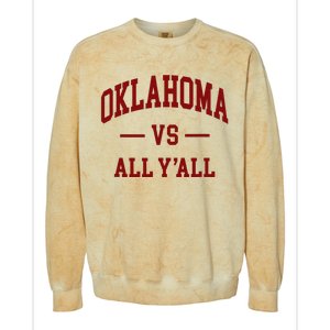 Oklahoma Vs All YAll Throwback Design Classic Colorblast Crewneck Sweatshirt