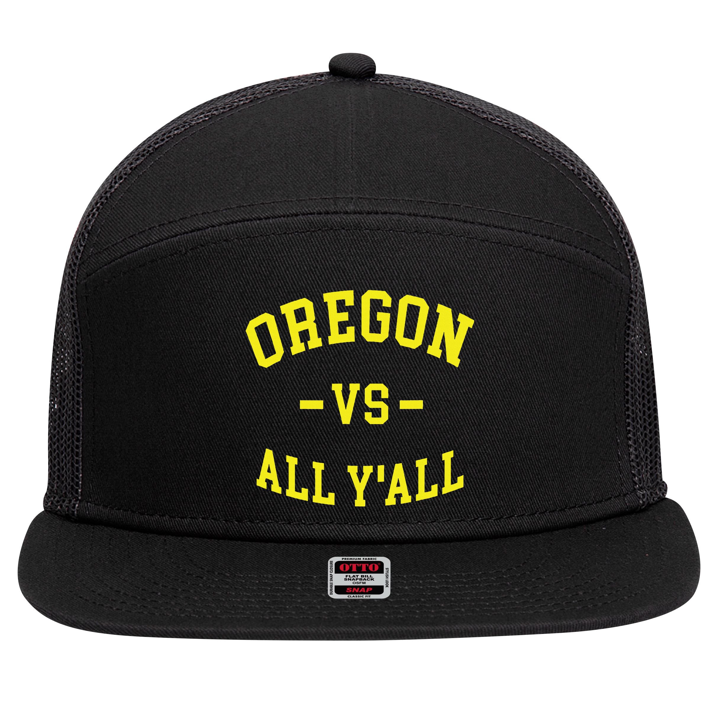 Oregon Vs All Yall 7 Panel Mesh Trucker Snapback Hat