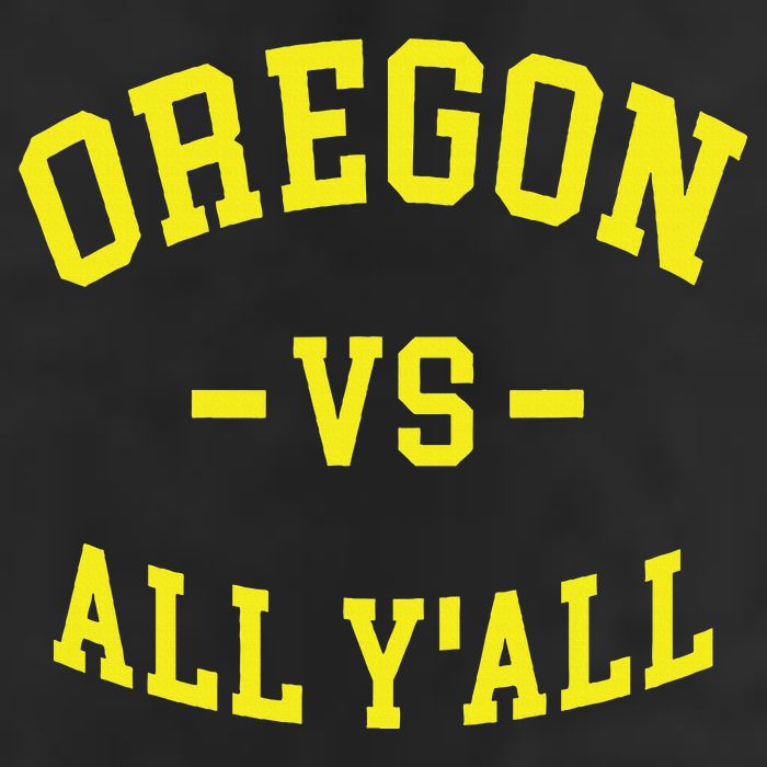 Oregon Vs All Yall Golf Towel