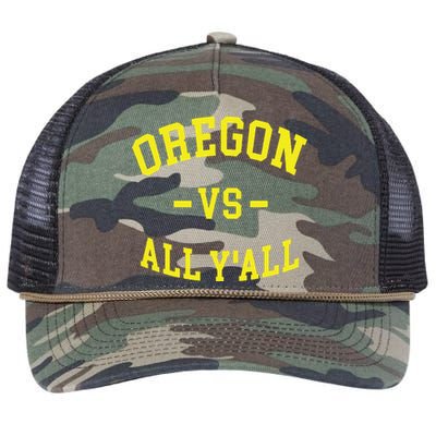 Oregon Vs All Yall Retro Rope Trucker Hat Cap