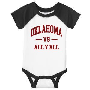 Oklahoma Vs All YAll Throwback Design Classic Infant Baby Jersey Bodysuit