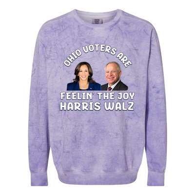 Ohio Voters Are Feelin The Joy Harris Walz Joy Colorblast Crewneck Sweatshirt