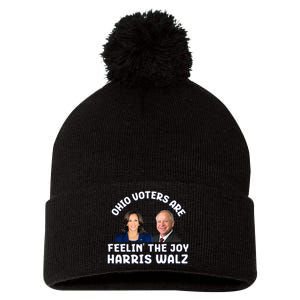 Ohio Voters Are Feelin The Joy Harris Walz Joy Pom Pom 12in Knit Beanie