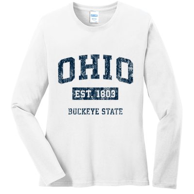 Ohio Vintage Athletic Sports Ladies Long Sleeve Shirt