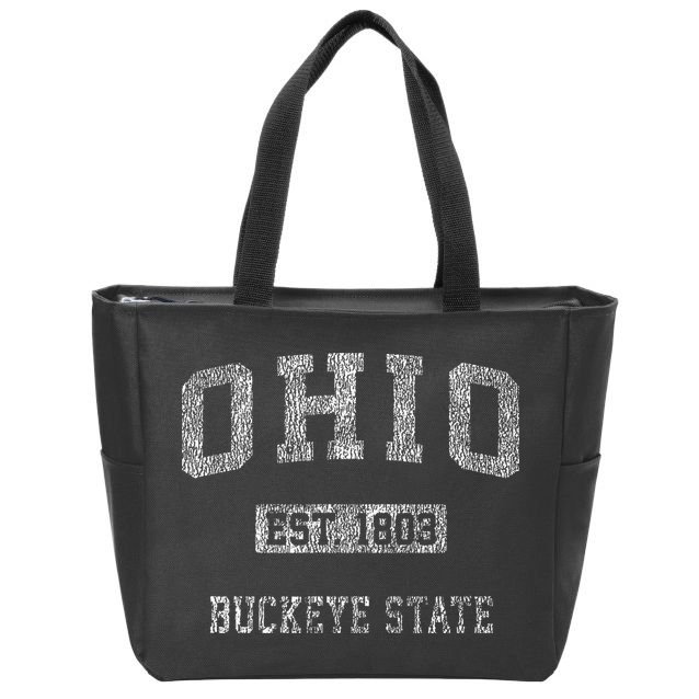 Ohio Vintage Athletic Sports Design Zip Tote Bag