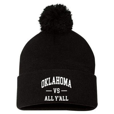 Oklahoma Vs All Yall Throwback Design Classic Pom Pom 12in Knit Beanie