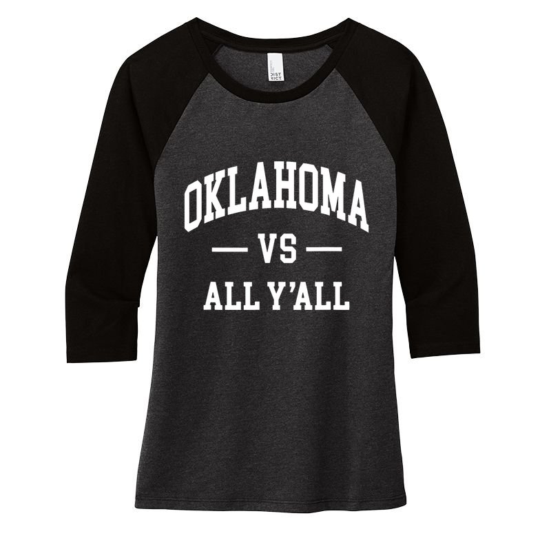 Oklahoma Vs All Yall Throwback Design Classic Women's Tri-Blend 3/4-Sleeve Raglan Shirt