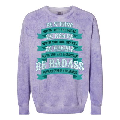 Ovarian Cancer Awareness Colorblast Crewneck Sweatshirt