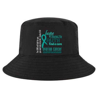 Ovarian Cancer Awareness Hope Faith Love Cool Comfort Performance Bucket Hat