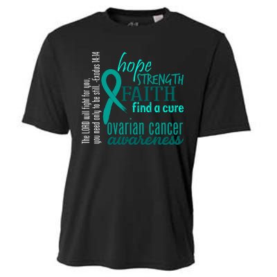 Ovarian Cancer Awareness Hope Faith Love Cooling Performance Crew T-Shirt