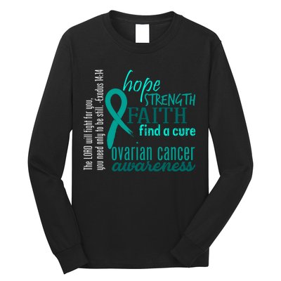 Ovarian Cancer Awareness Hope Faith Love Long Sleeve Shirt