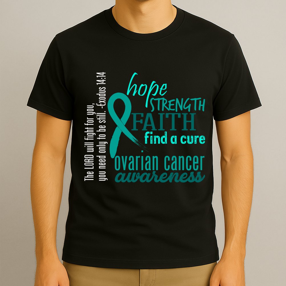 Ovarian Cancer Awareness Hope Faith Love T-Shirt