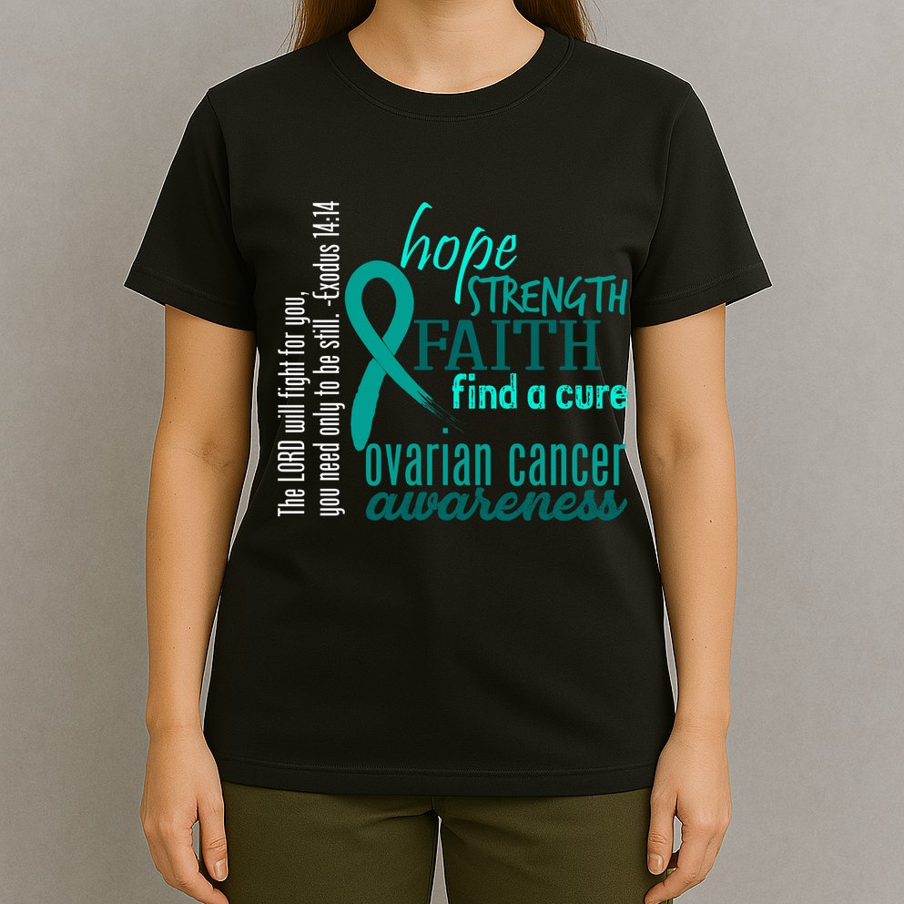 Ovarian Cancer Awareness Hope Faith Love T-Shirt