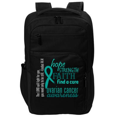 Ovarian Cancer Awareness Hope Faith Love Impact Tech Backpack