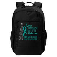 Ovarian Cancer Awareness Hope Faith Love Daily Commute Backpack