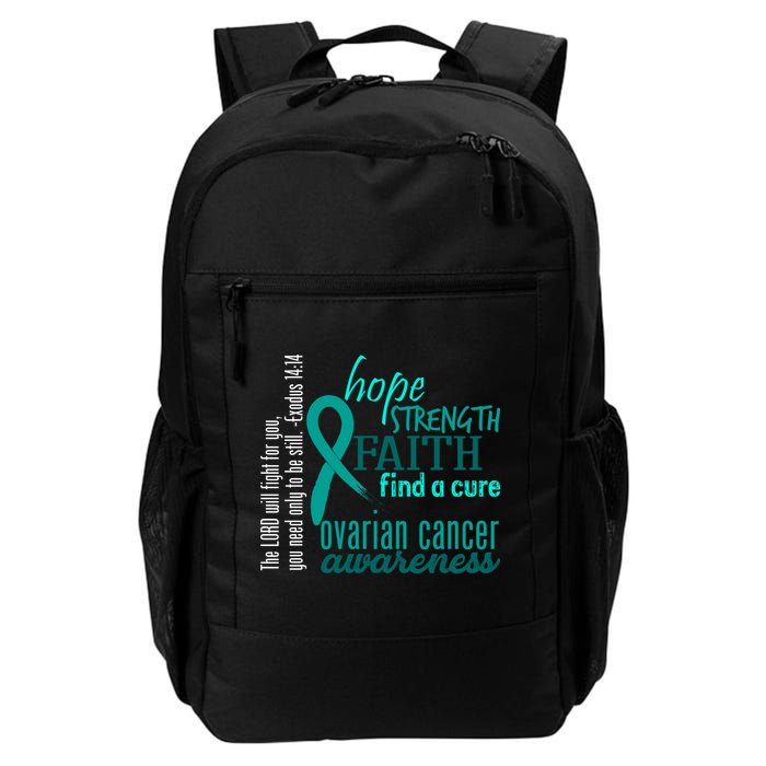 Ovarian Cancer Awareness Hope Faith Love Daily Commute Backpack