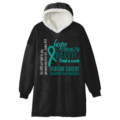 Ovarian Cancer Awareness Hope Faith Love Hooded Wearable Blanket