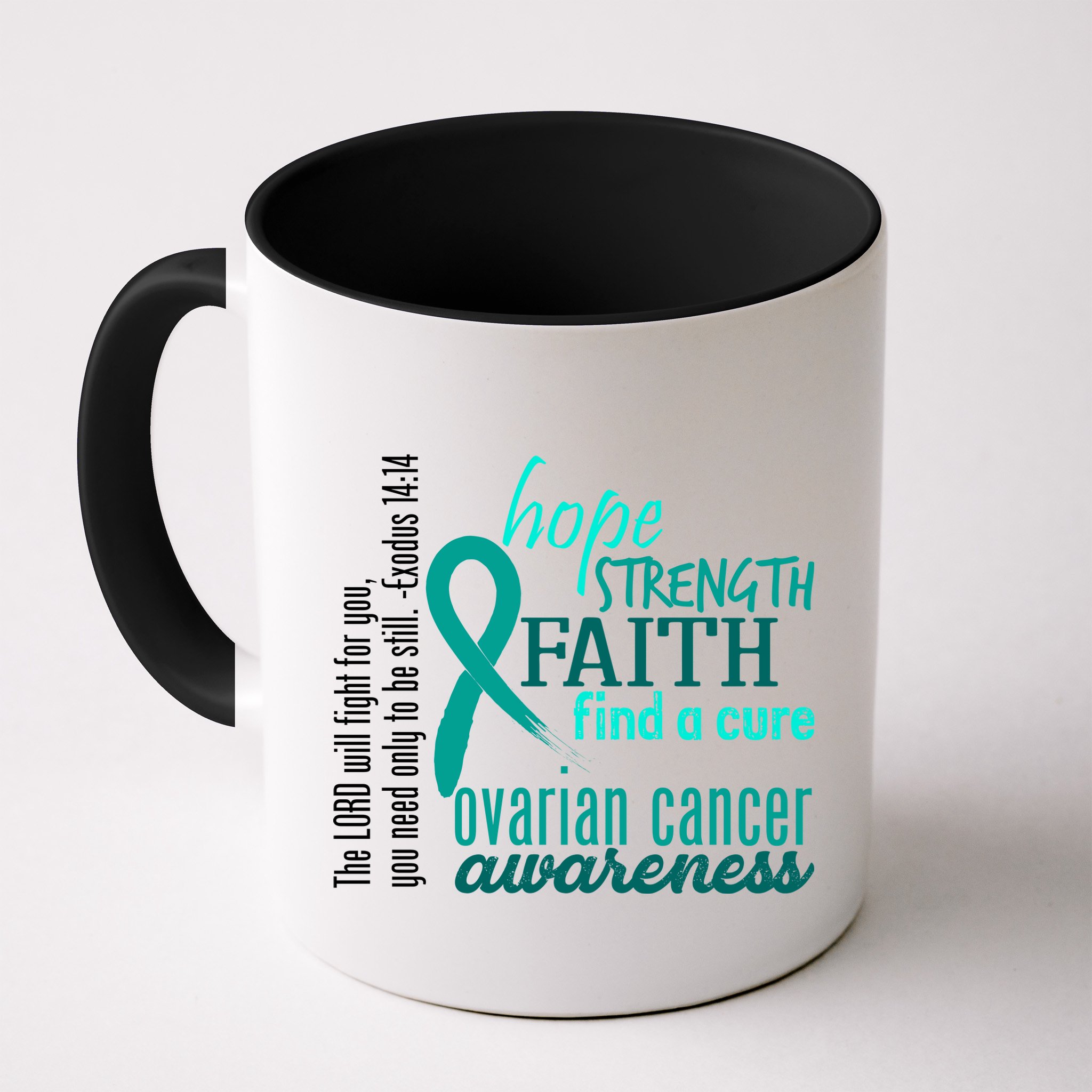 Ovarian Cancer Awareness Hope Faith Love Mug