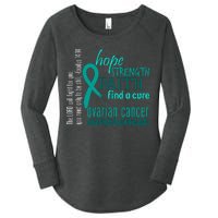 Ovarian Cancer Awareness Hope Faith Love Women's Perfect Tri Tunic Long Sleeve Shirt