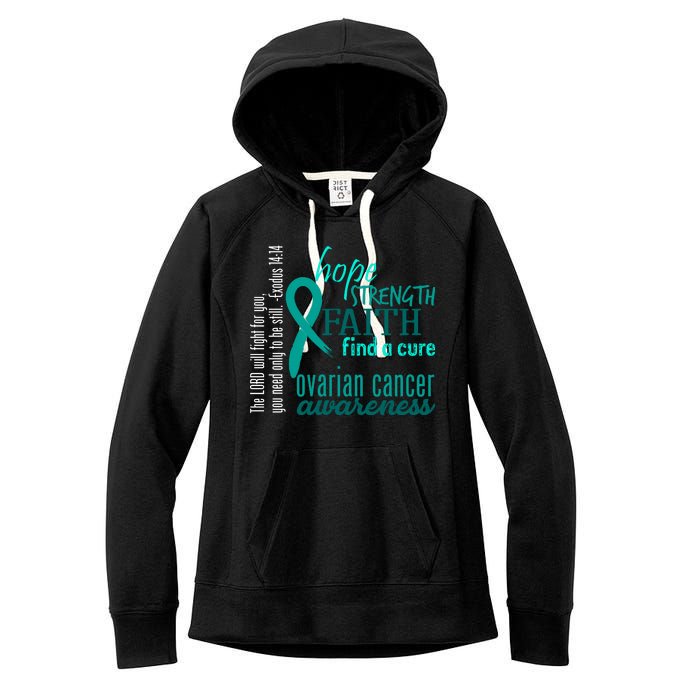 Ovarian Cancer Awareness Hope Faith Love Women's Fleece Hoodie