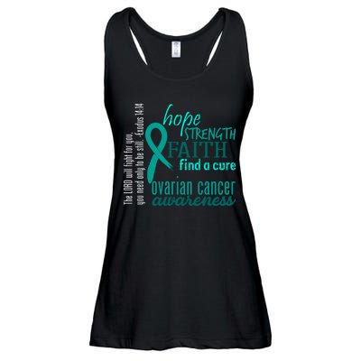 Ovarian Cancer Awareness Hope Faith Love Ladies Essential Flowy Tank