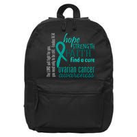 Ovarian Cancer Awareness Hope Faith Love 16 in Basic Backpack