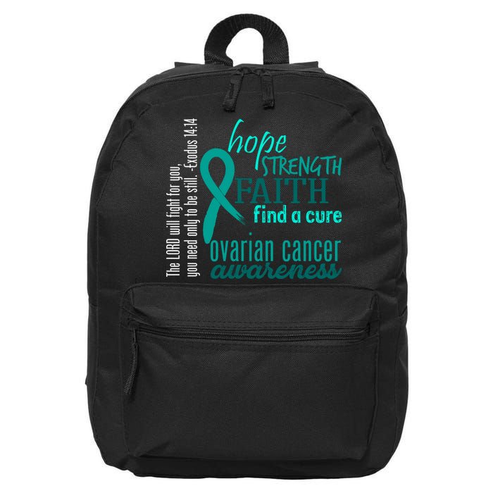 Ovarian Cancer Awareness Hope Faith Love 16 in Basic Backpack