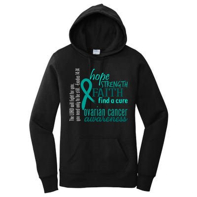 Ovarian Cancer Awareness Hope Faith Love Women's Pullover Hoodie