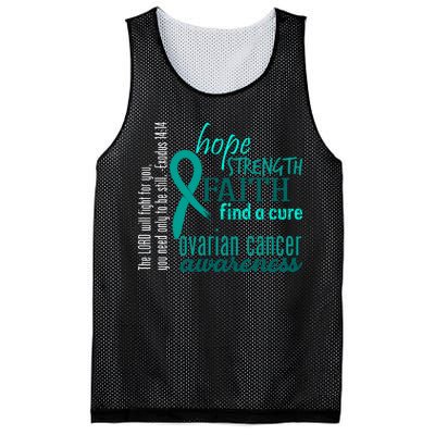 Ovarian Cancer Awareness Hope Faith Love Mesh Reversible Basketball Jersey Tank