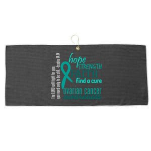 Ovarian Cancer Awareness Hope Faith Love Large Microfiber Waffle Golf Towel