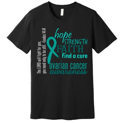 Ovarian Cancer Awareness Hope Faith Love Premium T-Shirt