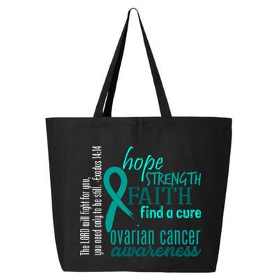 Ovarian Cancer Awareness Hope Faith Love 25L Jumbo Tote