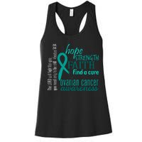 Ovarian Cancer Awareness Hope Faith Love Women's Racerback Tank