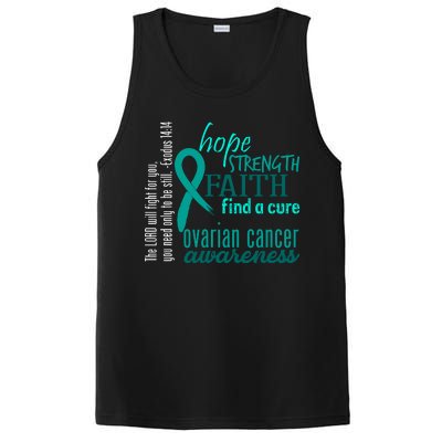 Ovarian Cancer Awareness Hope Faith Love PosiCharge Competitor Tank