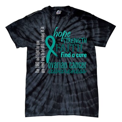 Ovarian Cancer Awareness Hope Faith Love Tie-Dye T-Shirt