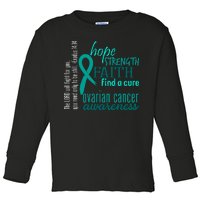 Ovarian Cancer Awareness Hope Faith Love Toddler Long Sleeve Shirt