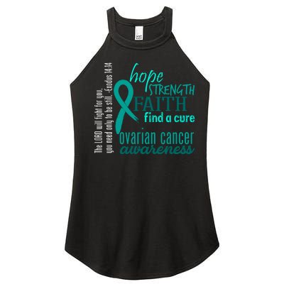 Ovarian Cancer Awareness Hope Faith Love Women's Perfect Tri Rocker Tank