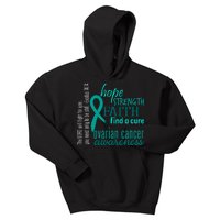 Ovarian Cancer Awareness Hope Faith Love Kids Hoodie