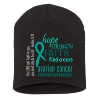 Ovarian Cancer Awareness Hope Faith Love Short Acrylic Beanie