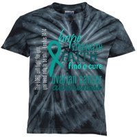 Ovarian Cancer Awareness Hope Faith Love Kids Tie-Dye T-Shirt