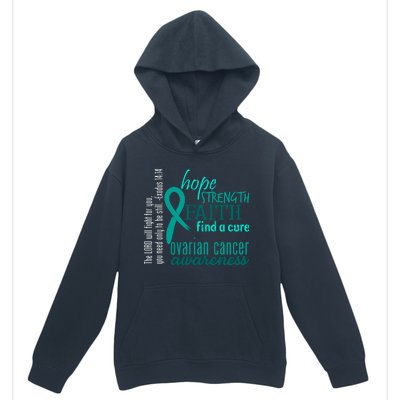 Ovarian Cancer Awareness Hope Faith Love Urban Pullover Hoodie