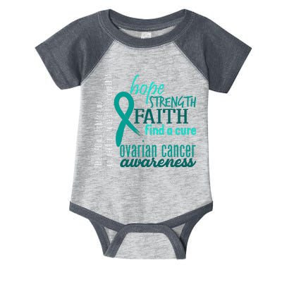 Ovarian Cancer Awareness Hope Faith Love Infant Baby Jersey Bodysuit