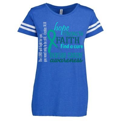 Ovarian Cancer Awareness Hope Faith Love Enza Ladies Jersey Football T-Shirt